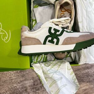 Sam Edelman Green and White Sneakers